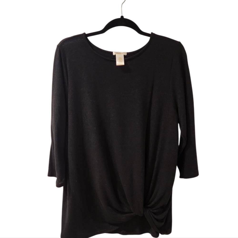 Matty M Black Long Sleeve Women's Top